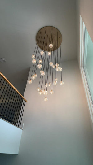 Crysball Smoke Glass Round Cluster Chandelier 30" - view 7