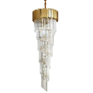 Bourbons Louis 2-Story Crystal Round Chandelier - Merlin Lamps
