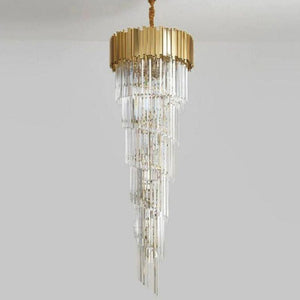 Bourbons Louis 2-Story Crystal Round Chandelier - Merlin Lamps