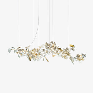 Gingko Leaves Ceramics Spiral Branch Chandelier