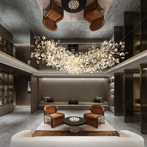 Gingko Leaves Ceramics Spiral Branch Chandelier - view 13