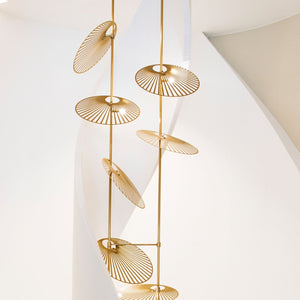 Cattail Leaf Meteor Shower Spiral Chandelier - view 22