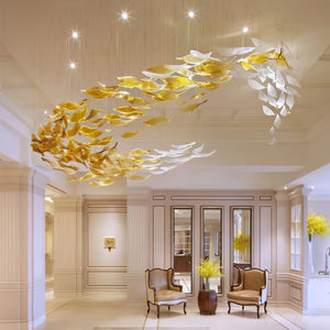 Galaxy Swaying Leaves Meteor Shower Crystal Spiral Chandelier - view 2