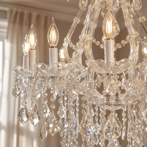 28.3" 12-Light Maria Theresa Crystal Chandelier - Silver - view 7