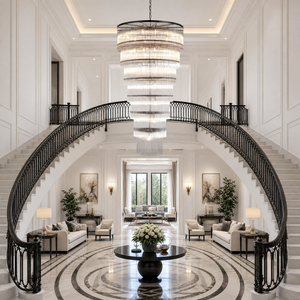 D990 Seven-Layer Striped Column Stair Light - Black