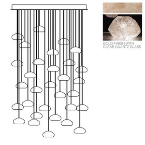 Vitrina Natural Quartz Stone Drop 30-Light Chandelier
