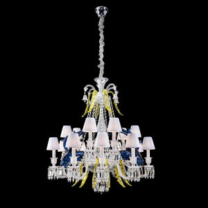 Traditional Colorful Candle Branch Blue Deer Crystal Chandelier for Living Room/Dining Room - view 17