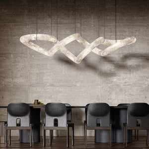 Designer Symmetrical Alabaster Pendant Chandelier