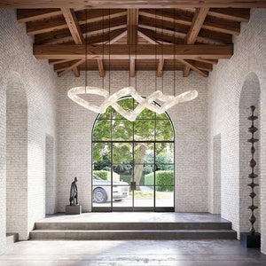 Designer Symmetrical Alabaster Pendant Chandelier - view 4