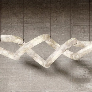 Designer Symmetrical Alabaster Pendant Chandelier - view 6