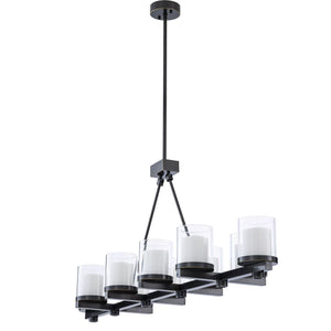 Sublime Modern Brass Chandelier (Antique Brass/Bronze Finish/Clear Glass) - view 8