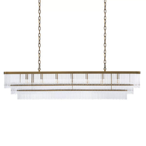 Thibaud Rectangle Modern Brass Glass Chandelier, rectangular - view 3