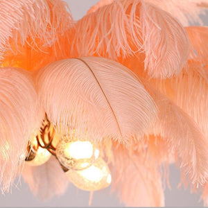 Elva Brass Palm Tree Feather Chandelier - view 11