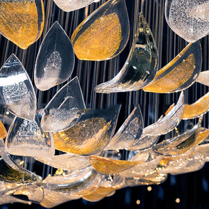 Floating Leaves Meteor Shower Crystal Spiral Chandelier - view 6