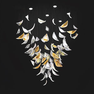 Floating Leaves Meteor Shower Crystal Spiral Chandelier - view 3