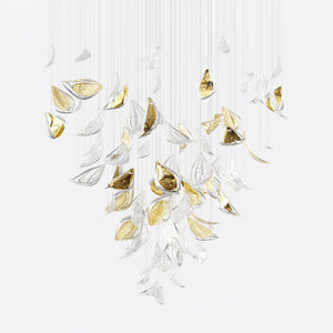 Floating Leaves Meteor Shower Crystal Spiral Chandelier - view 23