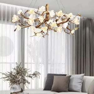 Flower Bloom Branch Brass Chandelier - view 10