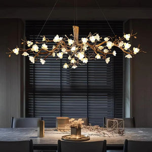 Flower Bloom Branch Brass Chandelier - view 17