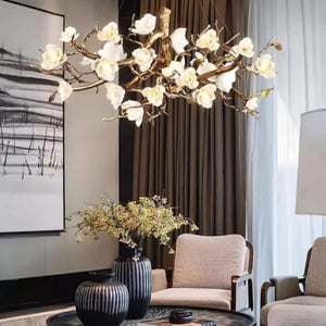 Flower Bloom Branch Brass Chandelier - view 8