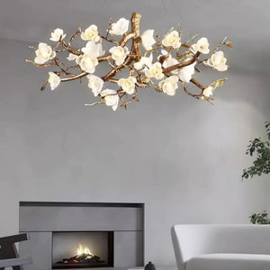 Flower Bloom Branch Brass Chandelier - view 9