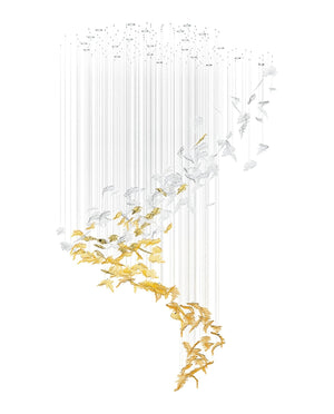 Galaxy Flying Leaves Meteor Shower Crystal Spiral Chandelier - view 12