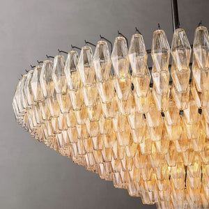 Galaxy Clear Glass Tiered Round Chandelier 62" - view 5