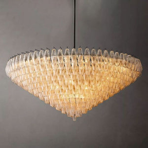 Galaxy Clear Glass Tiered Round Chandelier 62" - view 2