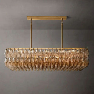Galaxy Glass Rectangular Chandelier 54" - view 3