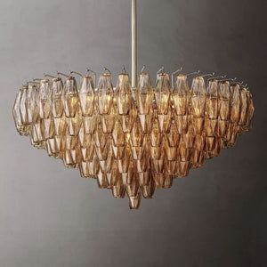 Galaxy Smoke Glass Tiered Round Chandelier 37" - view 3