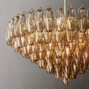 Galaxy Smoke Glass Tiered Round Chandelier 37" - view 6