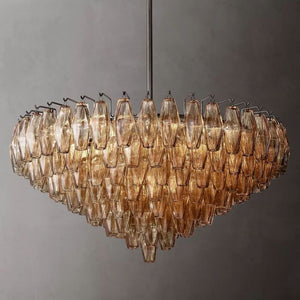 Galaxy Smoke Glass Tiered Round Chandelier 37" - view 2