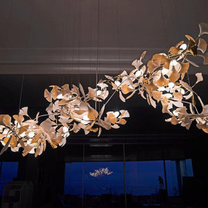 Gingko Leaves Ceramics Spiral Branch Chandelier - view 79