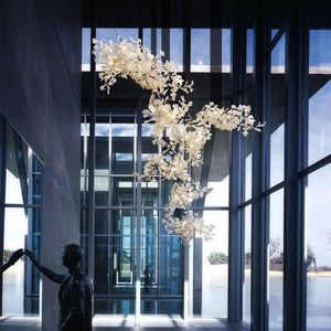 Gingko Leaves Ceramics Spiral Branch Chandelier - view 29