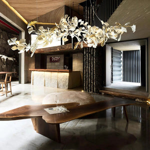 Gingko Leaves Ceramics Spiral Branch Chandelier - view 25