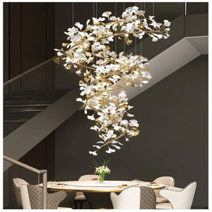 Ginkgo Cascading B (Spiral) Branch Chandelier - view 5