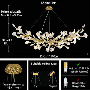Ginkgo Gold Tree Branches Chandelier - view 7