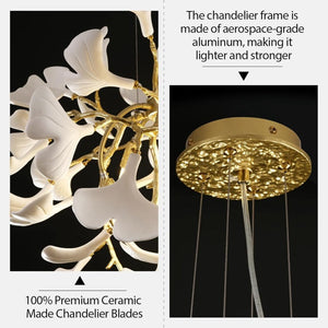 Ginkgo Gold Tree Branches Chandelier - view 8