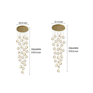 Global Crystal Cluster Adjustable Luxury Staircase Modern Long Chandelier - view 13