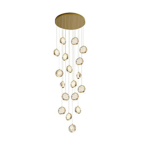 Global Crystal Cluster Adjustable Luxury Staircase Modern Long Chandelier - view 9