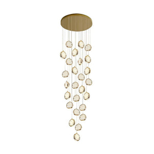 Global Crystal Cluster Adjustable Luxury Staircase Modern Long Chandelier - view 10