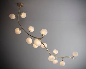 Modern Linear Brass Branches Chandelier for Dining Room - view 2