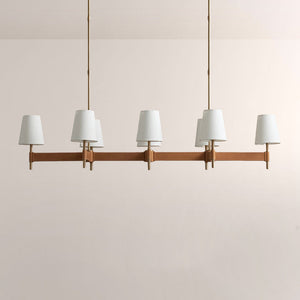 Haven Leather Brass Linear Chandelier - view 5