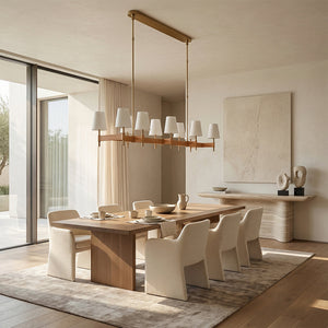 Haven Leather Brass Linear Chandelier - view 10