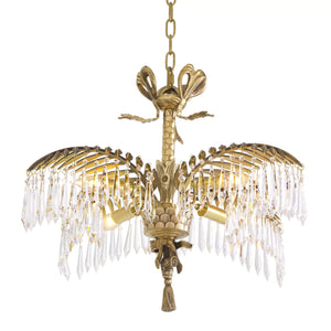 Ethereal S/L Modern Brass Chandelier Antique Brass/Glass) (Ex-Display)