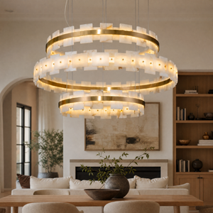 Hollis Modern Alabaster Ring Chandelier