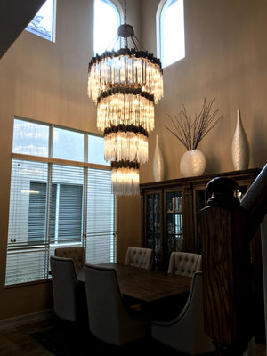Large Elegant Multi-layers Glam Glass Chandelier for High-ceiling Staircase/Entryway/Living/meeting Room - view 5