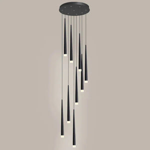Minimalism Foyer Staircase Chandelier Ceiling Pendant Lighting Fixture For Living Room Entryway In Gold/ Black Finish - view 21