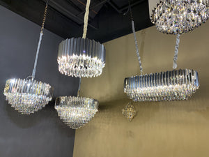 Tiered Linear Crystal Chandelier, K9 crystal - view 3