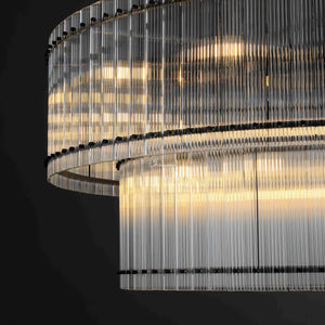 Sienna Marcus 2-Tier Glass Round Chandelier 60", steel two-tier - view 4