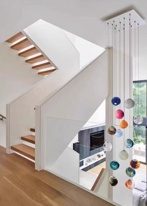 Post Modern Gradient Colorful Ball Pendant Chandelier - view 7